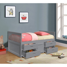 Comfy Living Single Captains Cabin Style Grey Wooden Bed with Storage - Wilko - thumbnail 4