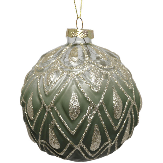 Royal Emerald Ombre Green Glitter Bauble - Size: 1 Piece - Wilko - image 1