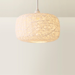 ValueLights Bjorn White Doughnut Twine Rattan Pendant Shade - Size: 16 x 28 x 28cm - Wilko - thumbnail 6