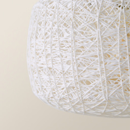 ValueLights Bjorn White Doughnut Twine Rattan Pendant Shade - Size: 16 x 28 x 28cm - Wilko - thumbnail 5