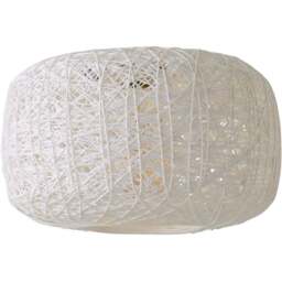 ValueLights Bjorn White Doughnut Twine Rattan Pendant Shade - Size: 16 x 28 x 28cm - Wilko