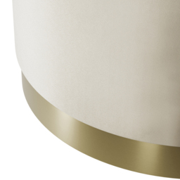 Lara Cream Velvet and Brushed Gold Large Pouffe - LPD Home - Wilko - thumbnail 4