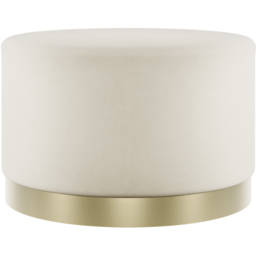 Lara Cream Velvet and Brushed Gold Large Pouffe - LPD Home - Wilko - thumbnail 3