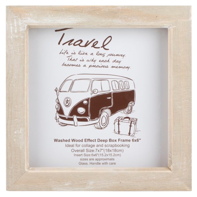 Neutral Square Deep Box Photo Frame 6 x 6 inch - Size: A5 - Cream - The Port. Co Gallery - Wilko - image 1