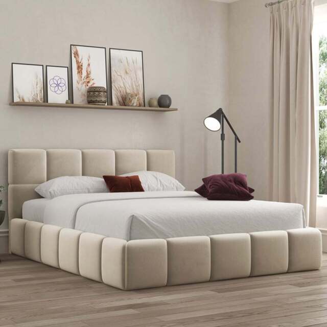 DS Living Ovella Single Cream Cubed Ottoman Bed - Wilko - image 1