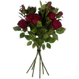 Leaf Red Rose Artificial Flower 60cm 6 Pack - Size: 60 x 10 x 10cm - Wilko - thumbnail 1