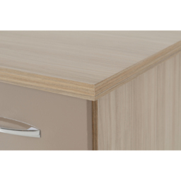 Seconique Nevada 3 Drawer Oyster Gloss and Light Oak Veneer Bedside Table - Brown - Wilko - thumbnail 6