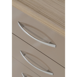 Seconique Nevada 3 Drawer Oyster Gloss and Light Oak Veneer Bedside Table - Brown - Wilko - thumbnail 7