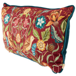 Hawthorne Birds Cushion Burgundy - Burgundy - Size: 30 x 50cm - Wilko - thumbnail 4