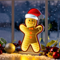 The Christmas Workshop 99 Multicolour LED Gingerbread Man Double Sided Infinity Light 28cm - Size: 26.5 x 16 x 3.5cm - Wilko - thumbnail 3
