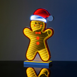 The Christmas Workshop 99 Multicolour LED Gingerbread Man Double Sided Infinity Light 28cm - Size: 26.5 x 16 x 3.5cm - Wilko - thumbnail 4