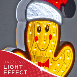 The Christmas Workshop 99 Multicolour LED Gingerbread Man Double Sided Infinity Light 28cm - Size: 26.5 x 16 x 3.5cm - Wilko - thumbnail 7