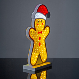 The Christmas Workshop 99 Multicolour LED Gingerbread Man Double Sided Infinity Light 28cm - Size: 26.5 x 16 x 3.5cm - Wilko - thumbnail 5