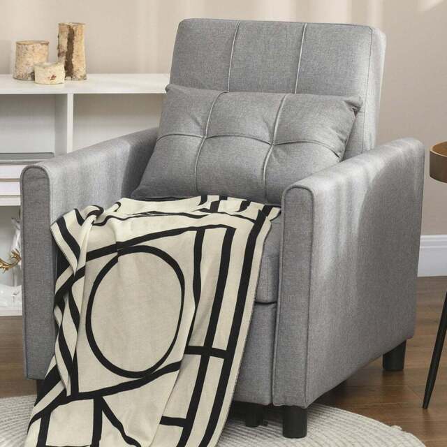 Portland Single Sleeper Light Grey Linen Touch Chair Bed - Wilko - image 1