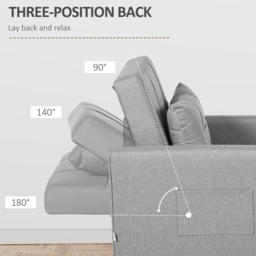 Portland Single Sleeper Light Grey Linen Touch Chair Bed - Wilko - thumbnail 7