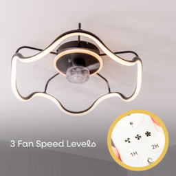 ValueLights Infinity Black Wave Integrated LED Ceiling Fan with Remote Control - Size: 16 x 50.7 x 50.7cm - Wilko - thumbnail 6