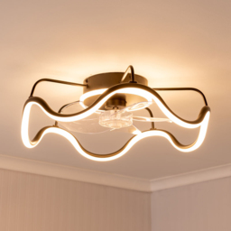 ValueLights Infinity Black Wave Integrated LED Ceiling Fan with Remote Control - Size: 16 x 50.7 x 50.7cm - Wilko - thumbnail 7