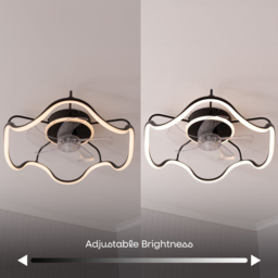 ValueLights Infinity Black Wave Integrated LED Ceiling Fan with Remote Control - Size: 16 x 50.7 x 50.7cm - Wilko - thumbnail 5