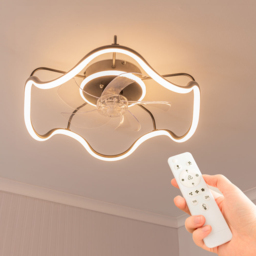 ValueLights Infinity Black Wave Integrated LED Ceiling Fan with Remote Control - Size: 16 x 50.7 x 50.7cm - Wilko - thumbnail 4