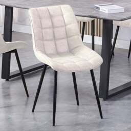 Alba Set of 2 Beige Suede Effect Plush Padded Dining Chairs - Cream - MCC - Wilko - thumbnail 1
