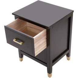 Palazzi 2 Drawer Black Wide Bedside Table - Wilko - thumbnail 6