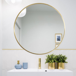 Living and Home Gold Frame Nordic Wall Mounted Bathroom Mirror 60cm - Size: 60 x 60cm - Wilko - thumbnail 6