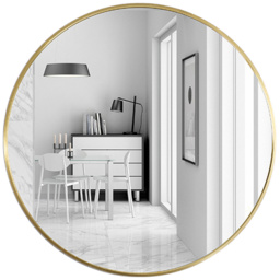 Living and Home Gold Frame Nordic Wall Mounted Bathroom Mirror 60cm - Size: 60 x 60cm - Wilko - thumbnail 4