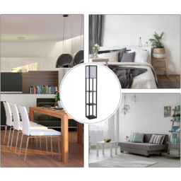 Portland Modern 3 Shelf Black Floor Lamp - Size: 26 x 26 x 160cm - Wilko - thumbnail 6