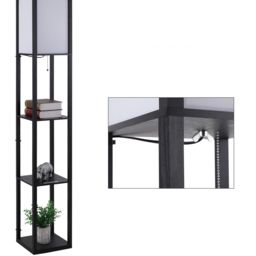 Portland Modern 3 Shelf Black Floor Lamp - Size: 26 x 26 x 160cm - Wilko - thumbnail 4