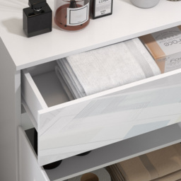 Portland 2 Door Single Drawer White Bathroom Cabinet - Size: 60 x 30 x 80cm - Wilko - thumbnail 4