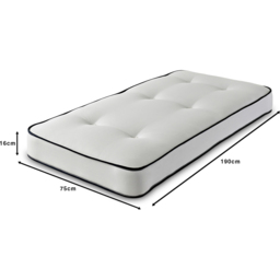 Extreme Comfort Small Single Blue and White Tufted Open Coil Spring Mattress - eXtreme comfort ltd - Wilko - thumbnail 6