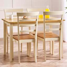 Furniturebox Salisbury Walton 4 Seater Dining Set Cream - Wilko - thumbnail 1