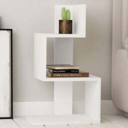 Decortie Rosie 3 Shelf White Modern Side Table - Size: 72 x 42 x 30cm - Wilko - thumbnail 1