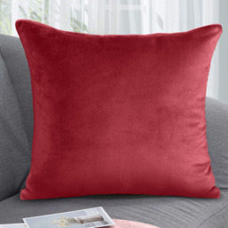 Velosso Luna Velvet Plain Red Filled Cushion 43 x 43cm 2 Pack - Wilko - thumbnail 3