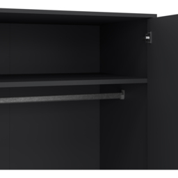 Florence Cumbria 2 Door 2 Drawer Dark Grey Wardrobe - Size: 2 Door, 2 Drawer - Furniture to Go - Wilko - thumbnail 4