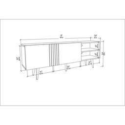 Decorotika Ronas 2 Door 2 Shelf White and White Marble Effect Wide TV Unit - Size: 59.5 x 160 x 35cm - Multi - Wilko - thumbnail 7