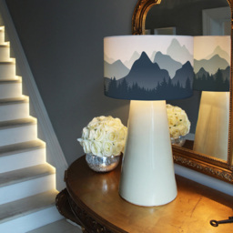 Benjamin Tate Design Big Mountain Landscape Illustration Lamp Shade - Size: 45 x 26 x 10cm - Blue - Wilko - thumbnail 6