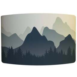 Benjamin Tate Design Big Mountain Landscape Illustration Lamp Shade - Size: 45 x 26 x 10cm - Blue - Wilko - thumbnail 1