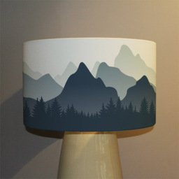 Benjamin Tate Design Big Mountain Landscape Illustration Lamp Shade - Size: 45 x 26 x 10cm - Blue - Wilko - thumbnail 4