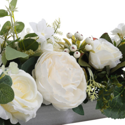 Living and Home Green and White Artificial Peony and Rose Garland Row Decoration 100 x 25cm - Size: 16 x 100 x 25cm - Wilko - thumbnail 5