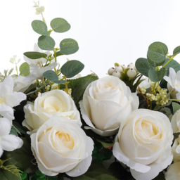 Living and Home Green and White Artificial Peony and Rose Garland Row Decoration 100 x 25cm - Size: 16 x 100 x 25cm - Wilko - thumbnail 3