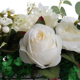 Living and Home Green and White Artificial Peony and Rose Garland Row Decoration 100 x 25cm - Size: 16 x 100 x 25cm - Wilko - thumbnail 4
