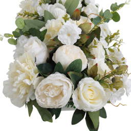 Living and Home Green and White Artificial Peony and Rose Garland Row Decoration 100 x 25cm - Size: 16 x 100 x 25cm - Wilko - thumbnail 6