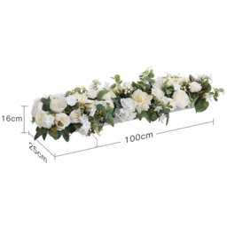 Living and Home Green and White Artificial Peony and Rose Garland Row Decoration 100 x 25cm - Size: 16 x 100 x 25cm - Wilko - thumbnail 7