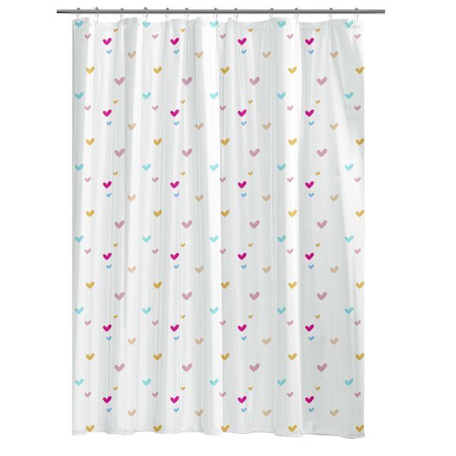 Multicolour Hearts Shower Curtain - Multicolour - Wilko - image 1