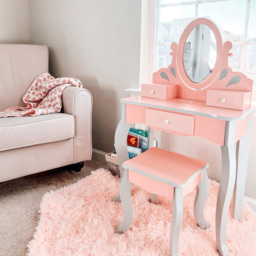 Teamson Kids Little Princess Pink and Grey Rapunzel Play Vanity Set - Size: 99.1 x 32.0 x 63.0cm - Wilko - thumbnail 7
