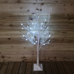 Samuel Alexander Ice White LED Indoor Outdoor Christmas Birch Tree 4ft - Size: 120 x 70 x 70cm - Wilko - thumbnail 3