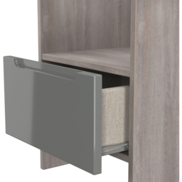 Crowndale Milan Single Drawer Single Shelf Grey Gloss and Grey Oak Lamp Table Ready Assembled - Size: 50 x 44 x 44cm - Grey Gloss & Grey Oak - Wilko - thumbnail 6