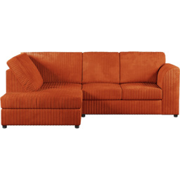 Luxor 4 Seater Orange Jumbo Cord Full Back Left Hand L Shape Corner Sofa - Wilko - thumbnail 3