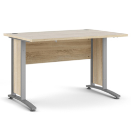 Florence Wooden and Steel 120cm Desk Oak and Silver Grey - Size: 80.1 x 120.1 x 75cm - Furniture to Go - Wilko - thumbnail 3